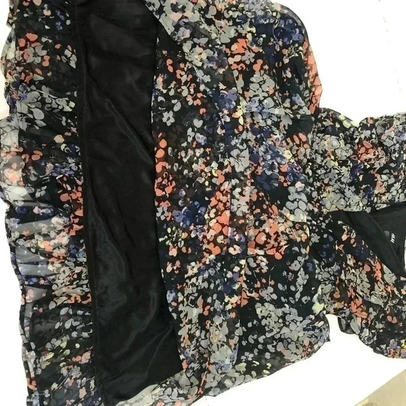 H&M Navy & Coral fully Lined Dress Sz 6 - Picture 2 of 6